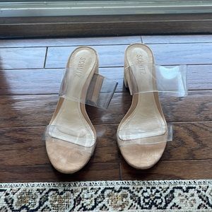 Schutz Victoria Nude block heel sandal size 38
